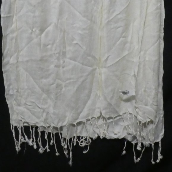 Sheer Shawl | Plaid Dyed | Cream - Picture 10 of 14